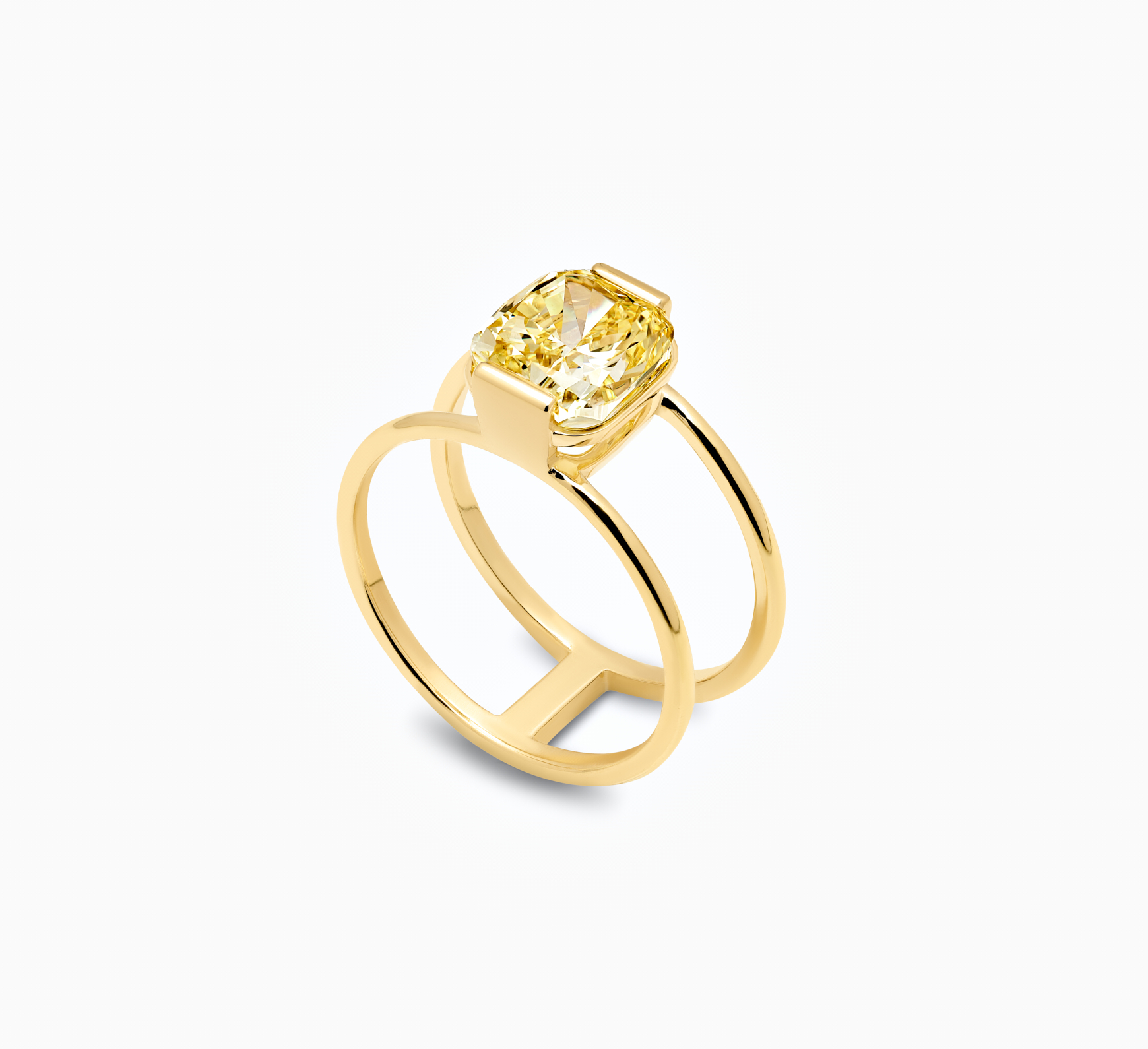 Yellow gold ring with diamond Posh <span>00237</span>