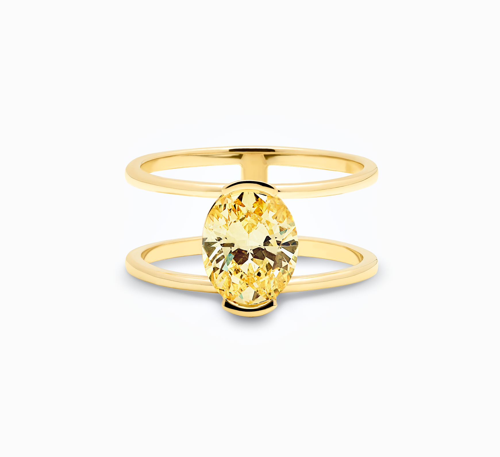 Yellow gold ring with diamond Posh <span>00239</span>