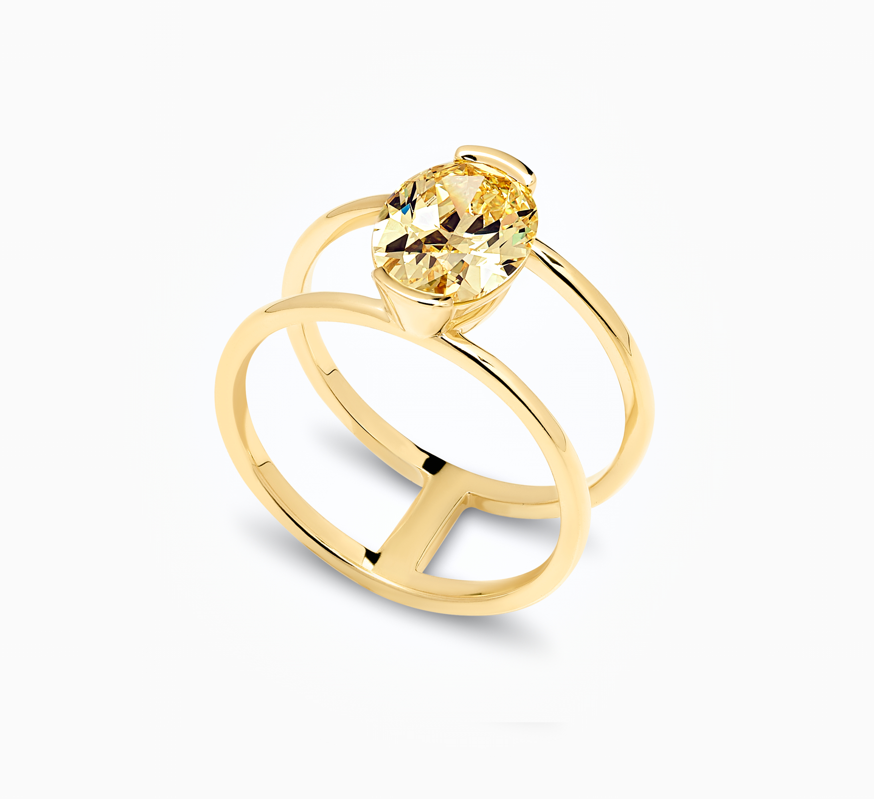Yellow gold ring with diamond Posh <span>00239</span>