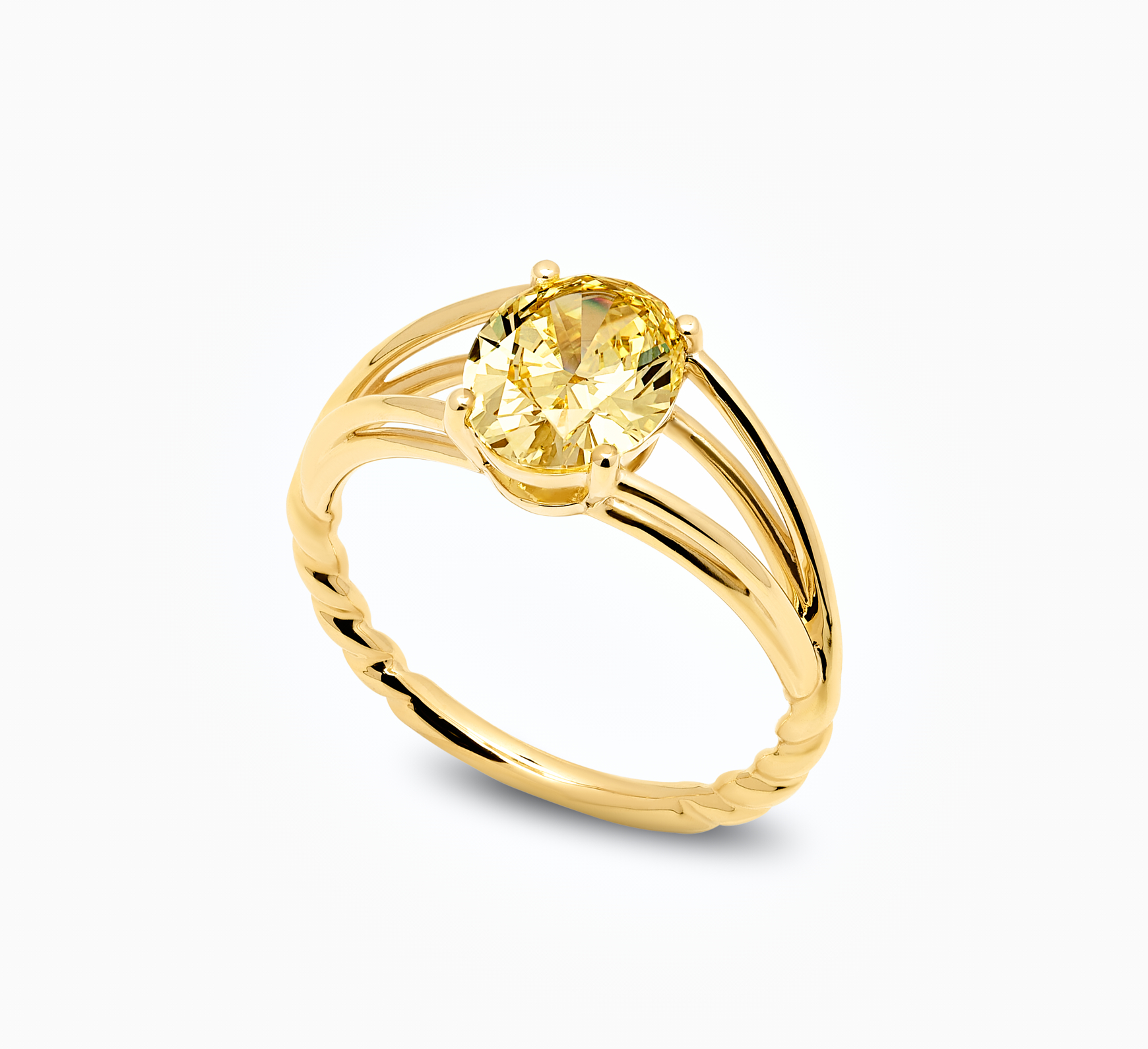 Yellow gold ring with diamond Posh <span>00240</span>